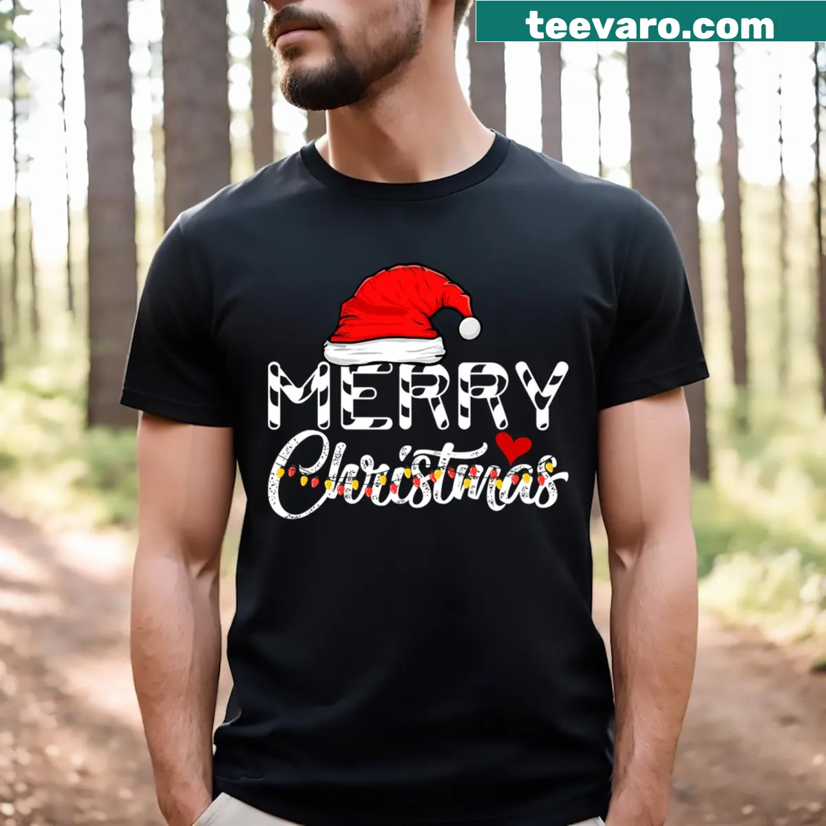Funny Santa Claus graphic on a Merry Christmas t-shirt — on a men's t-shirt