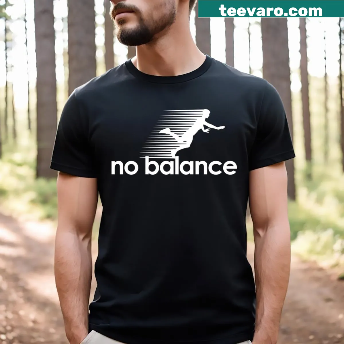 Minimalist t-shirt with a simple white logo — on a men's t-shirt