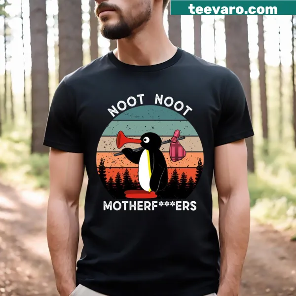 Retro t-shirt featuring Noot Noot from Pingu