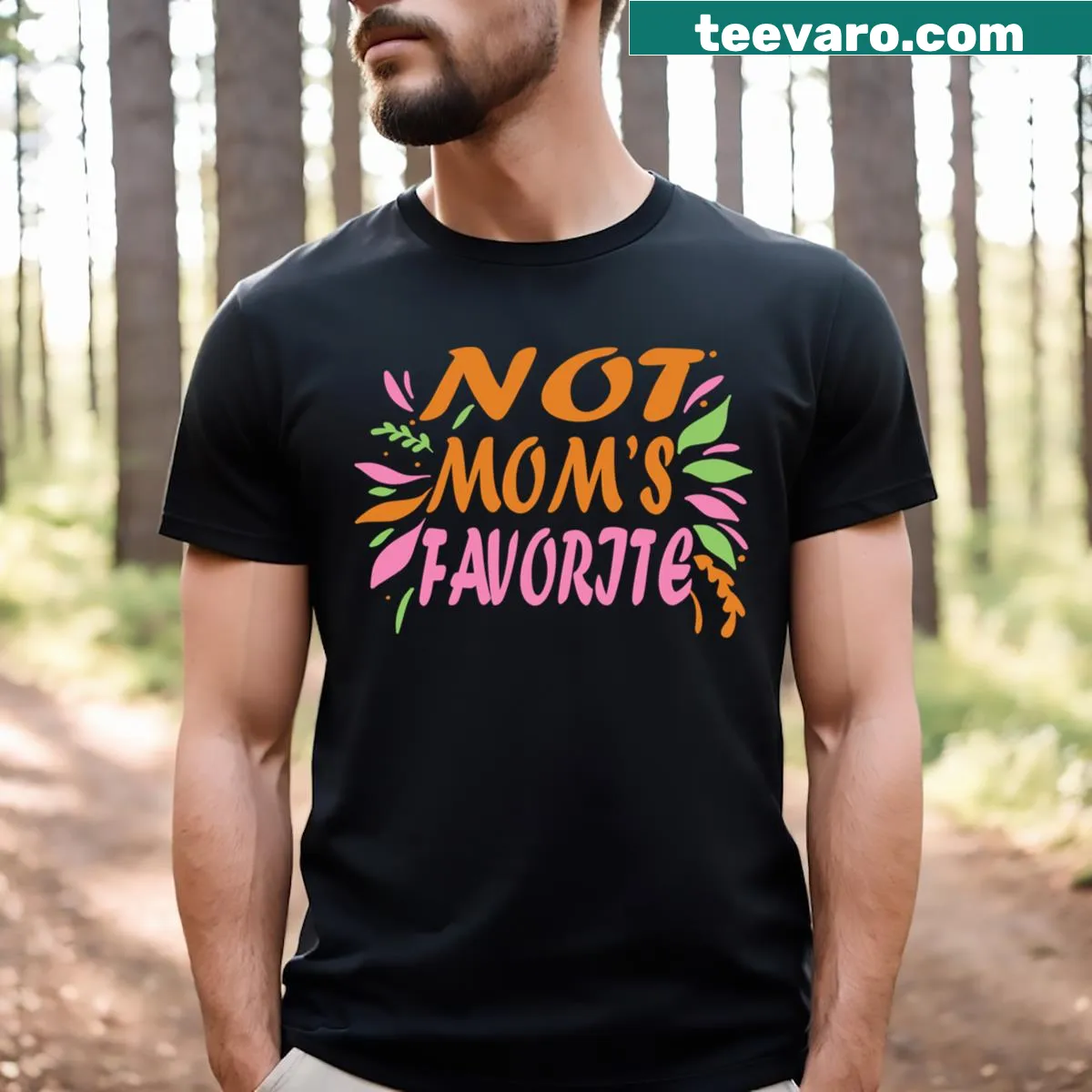 Funny Favorite Child t-shirt with bold text design — on a men's t-shirt