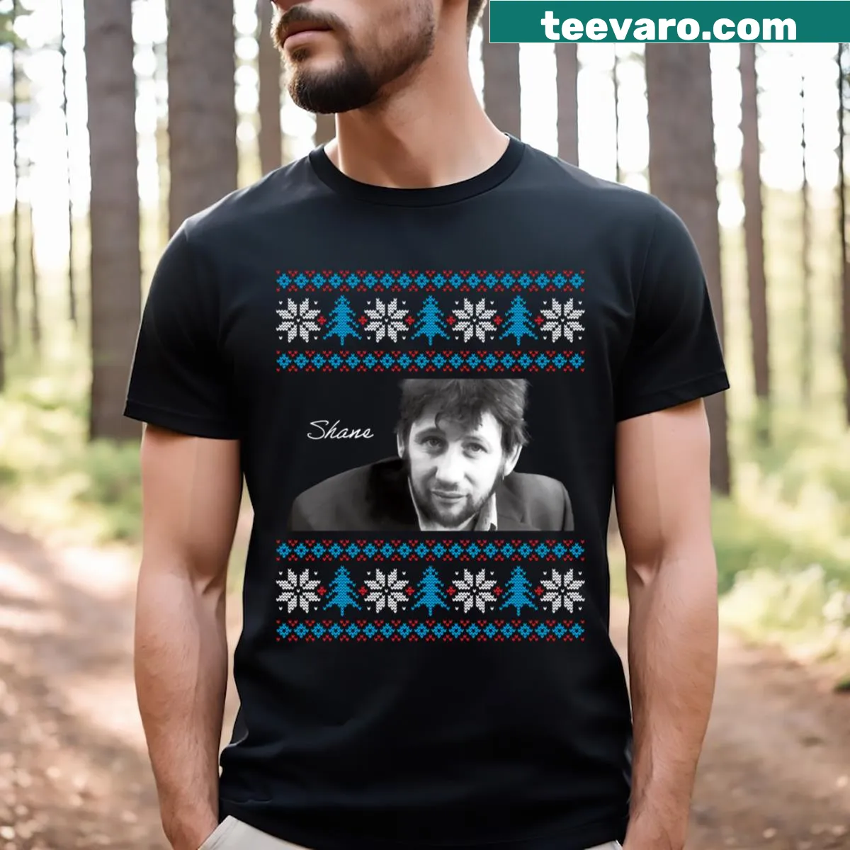 Fairytale of New York Christmas T-shirt inspired by Shane Mcgowan — on a men's t-shirt