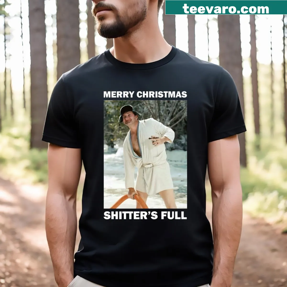 Cousin Eddie themed T-shirt with humorous text — on a men's t-shirt