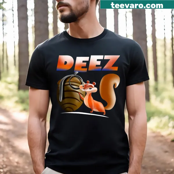 Funny squirrel holding grenade T-shirt