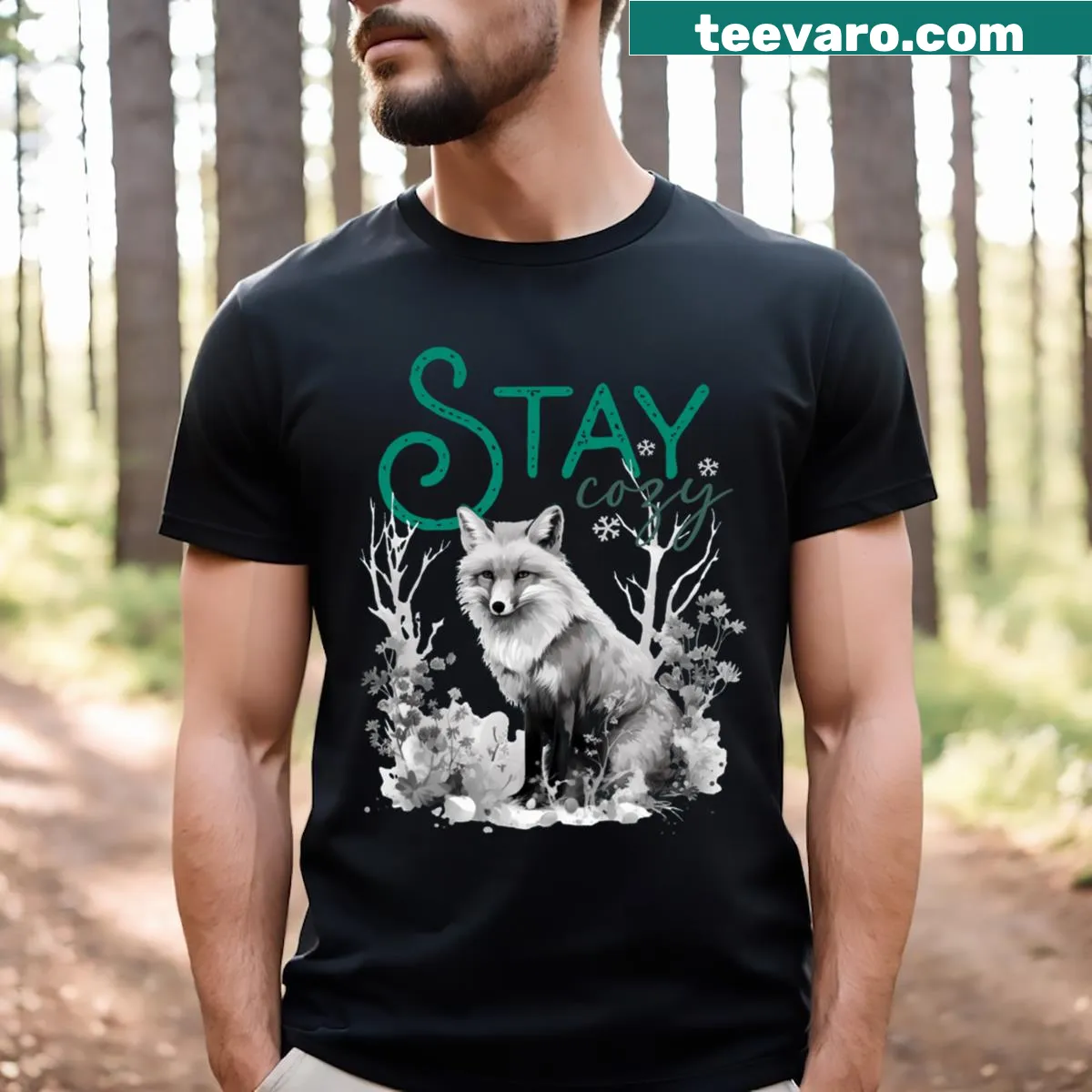 Active t-shirt featuring a kitsune design and motivational text — on a men's t-shirt