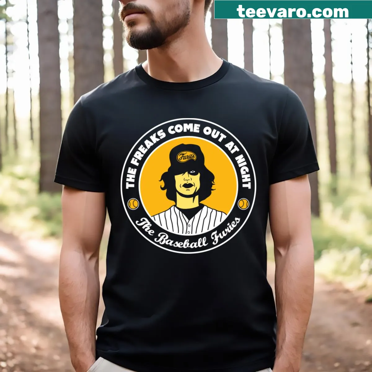 Illustration of Baseball Furies from The Warriors on a t-shirt. — on a men's t-shirt