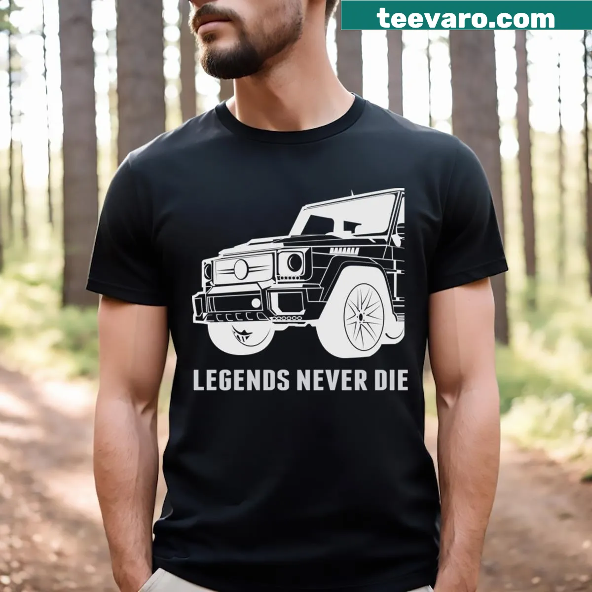Brabus Bullit Black Arrow T-shirt with car illustration — on a men's t-shirt