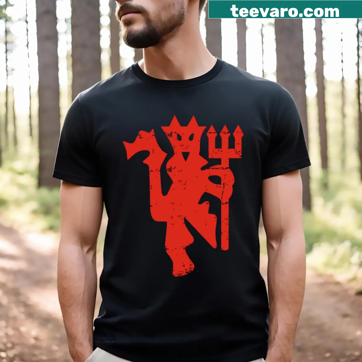 Vintage-style Diable Rouge road design T-shirt — on a men's t-shirt