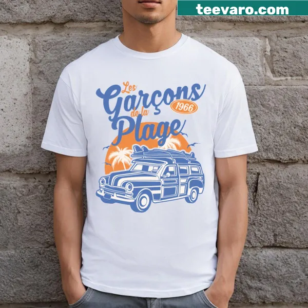 Beach-themed T-shirt with playful graphics