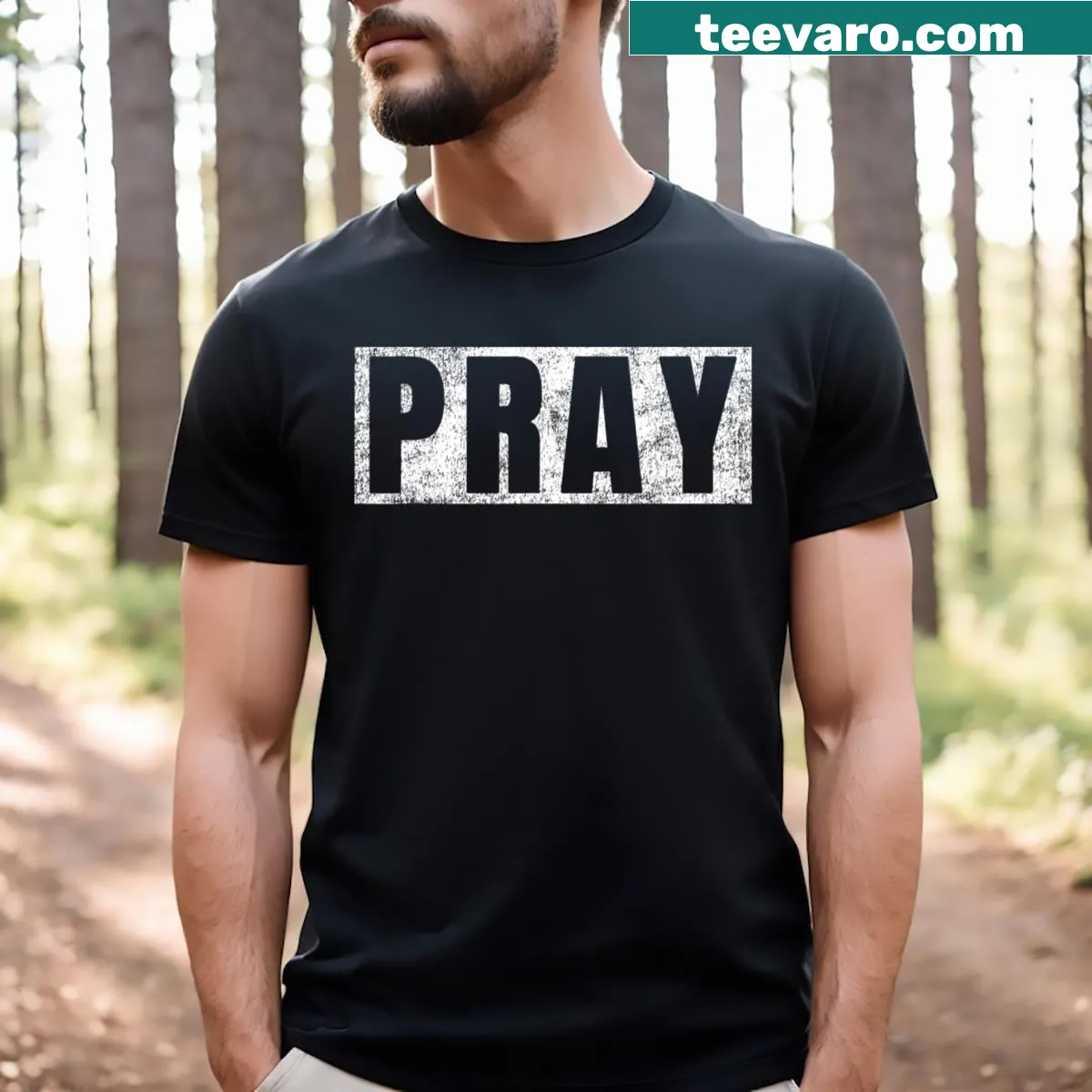 Inspirational typography design on a faith-themed T-shirt — on a men's t-shirt