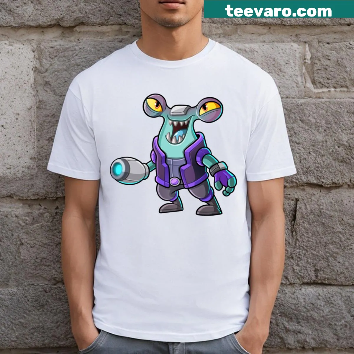 T-shirt featuring a powerful monster creature design — on a men's t-shirt