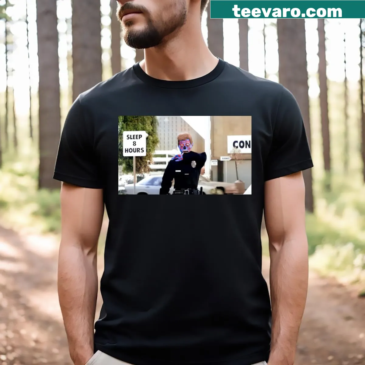 Police Officer t-shirt inspired by 'They Live' film — on a men's t-shirt