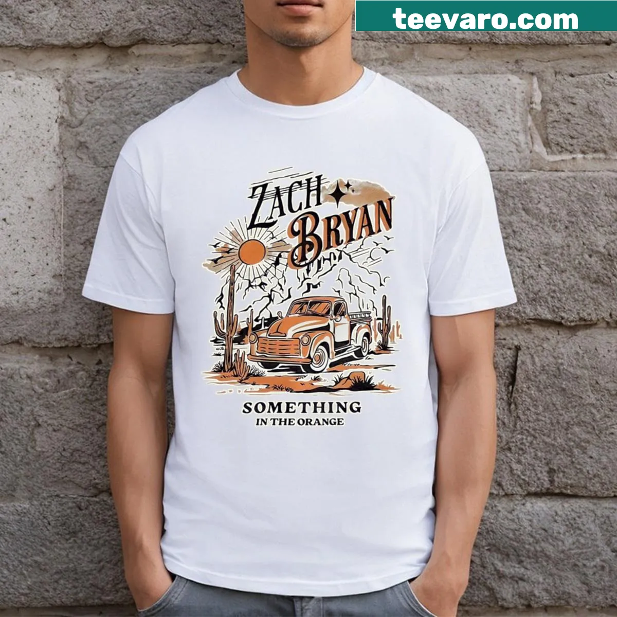 T-shirt featuring the phrase 'Quiet Heavy Dreams' inspired by Zach Bryan — on a men's t-shirt
