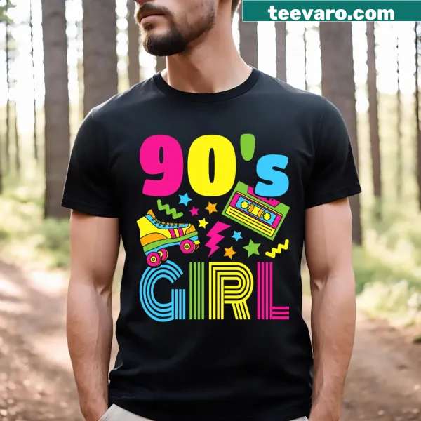 1990s themed T-shirt designed for girls with fun graphics