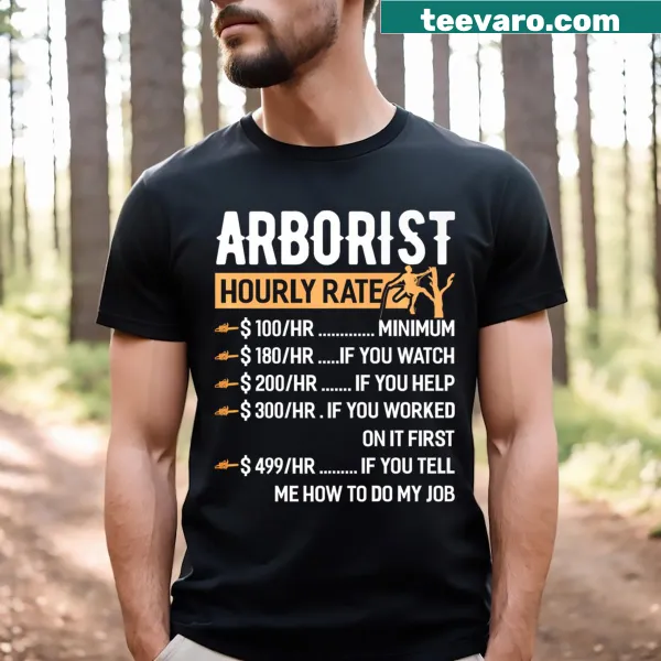 Humorous T-shirt for arborists with tree-cutting theme