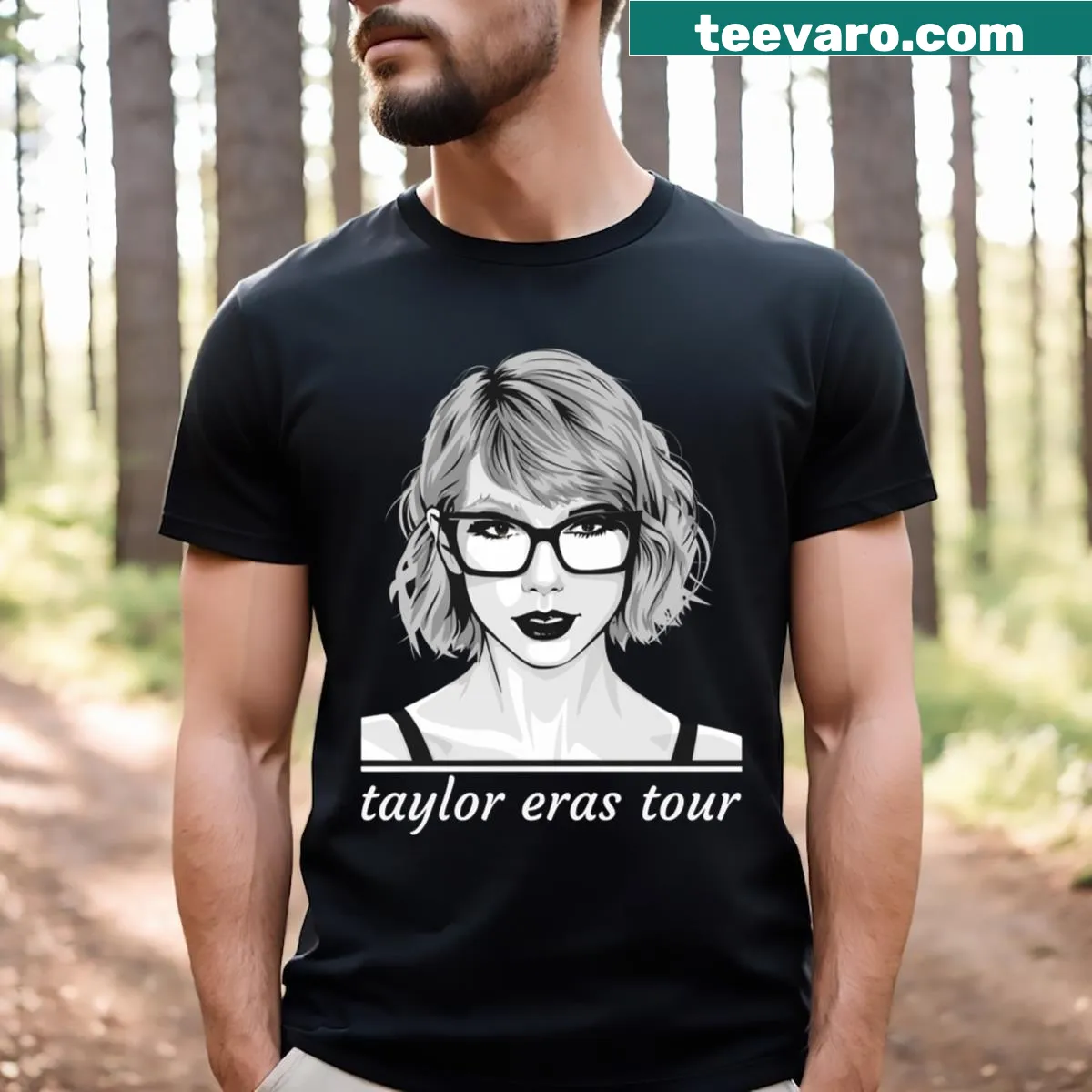 Vintage T-shirt with a graphic of glasses inspired by 1989. — on a men's t-shirt