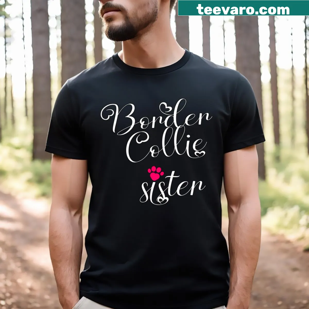 Cute Border Collie graphic for dog lovers on a t-shirt — on a men's t-shirt