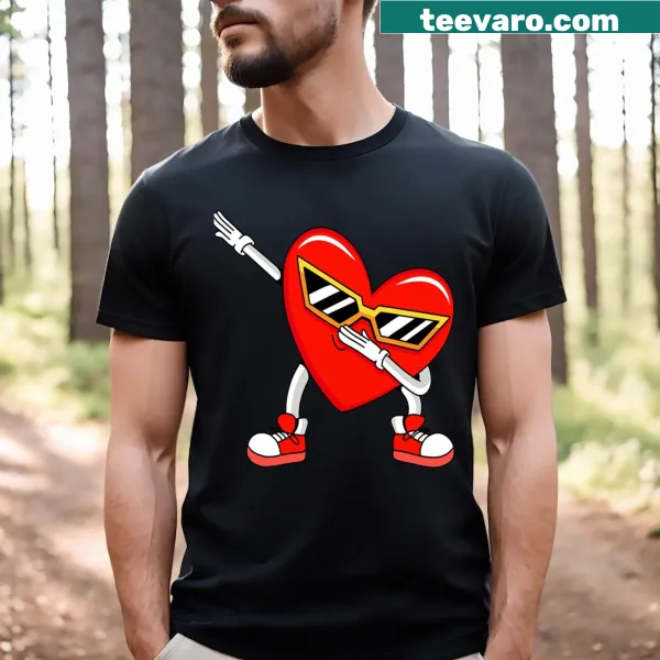 Funny dabbing heart t-shirt for Valentine's Day