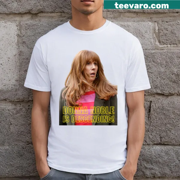 Illustration of Donna Noble descending, themed around sci-fi.