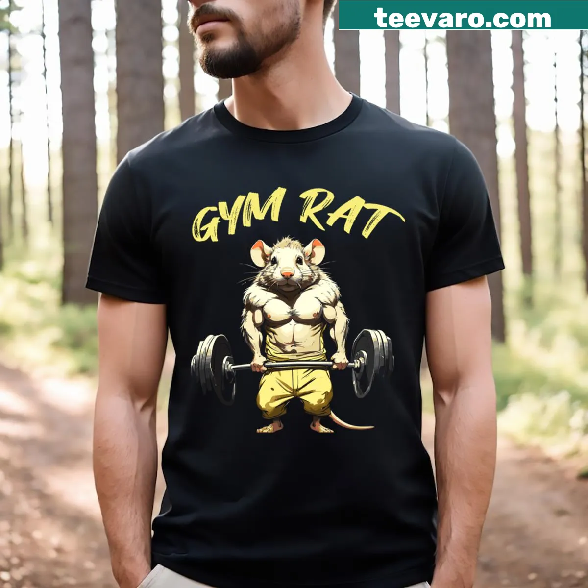 Witty weightlifting graphic T-shirt for fitness enthusiasts — on a men's t-shirt