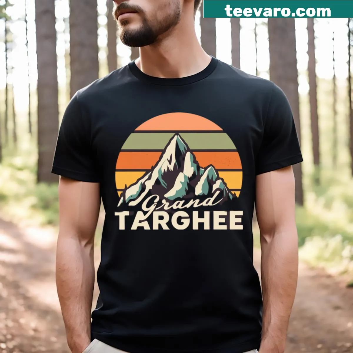 Illustrated Grand Targhee Wyoming design on a t-shirt — on a men's t-shirt