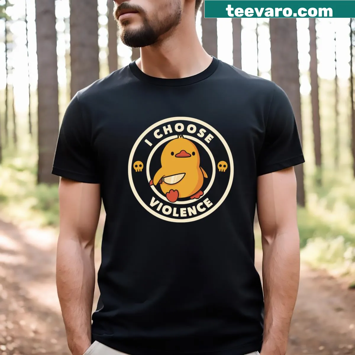 Funny duck graphic with text on T-shirt — on a men's t-shirt