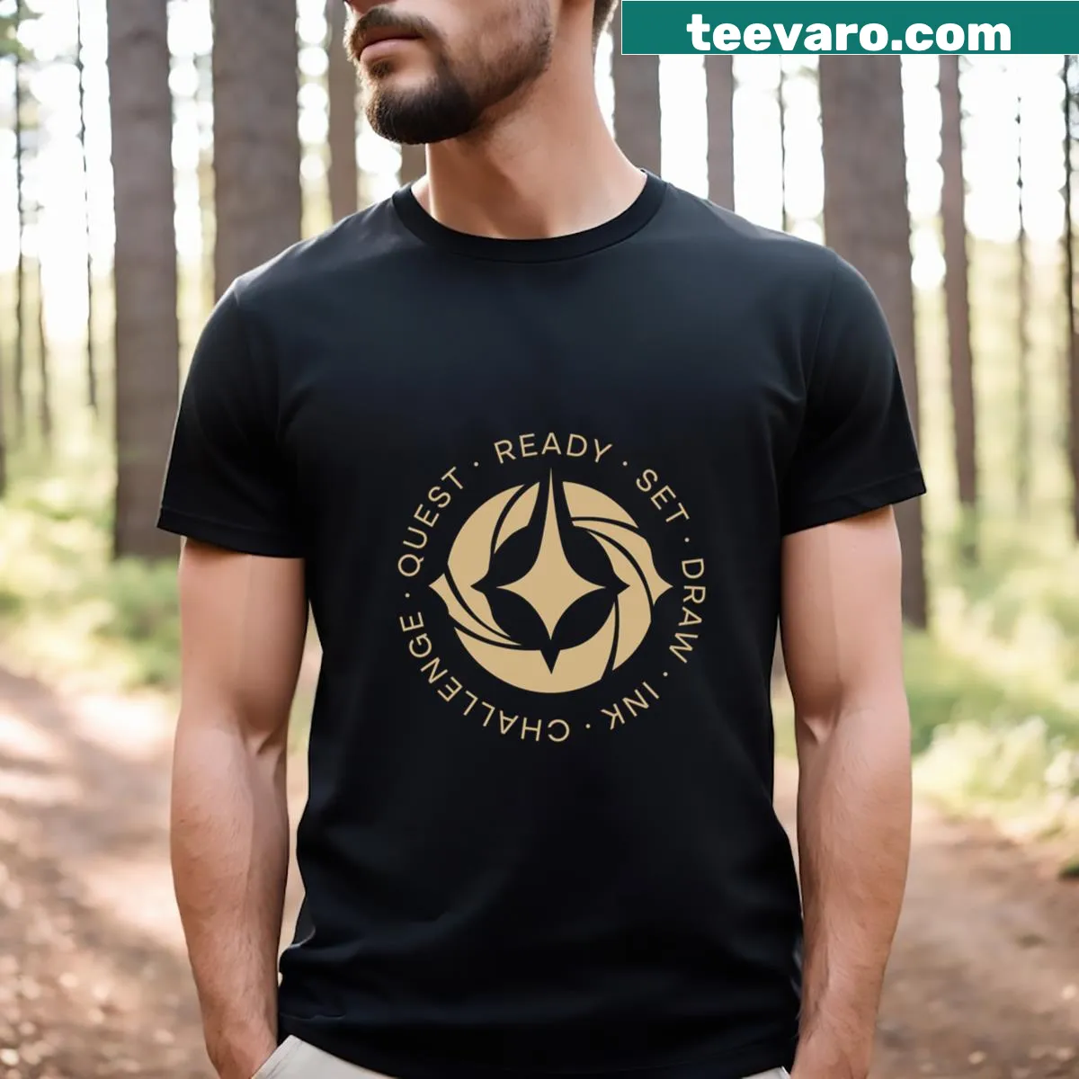 T-shirt featuring the Lorcana logo for gaming enthusiasts — on a men's t-shirt