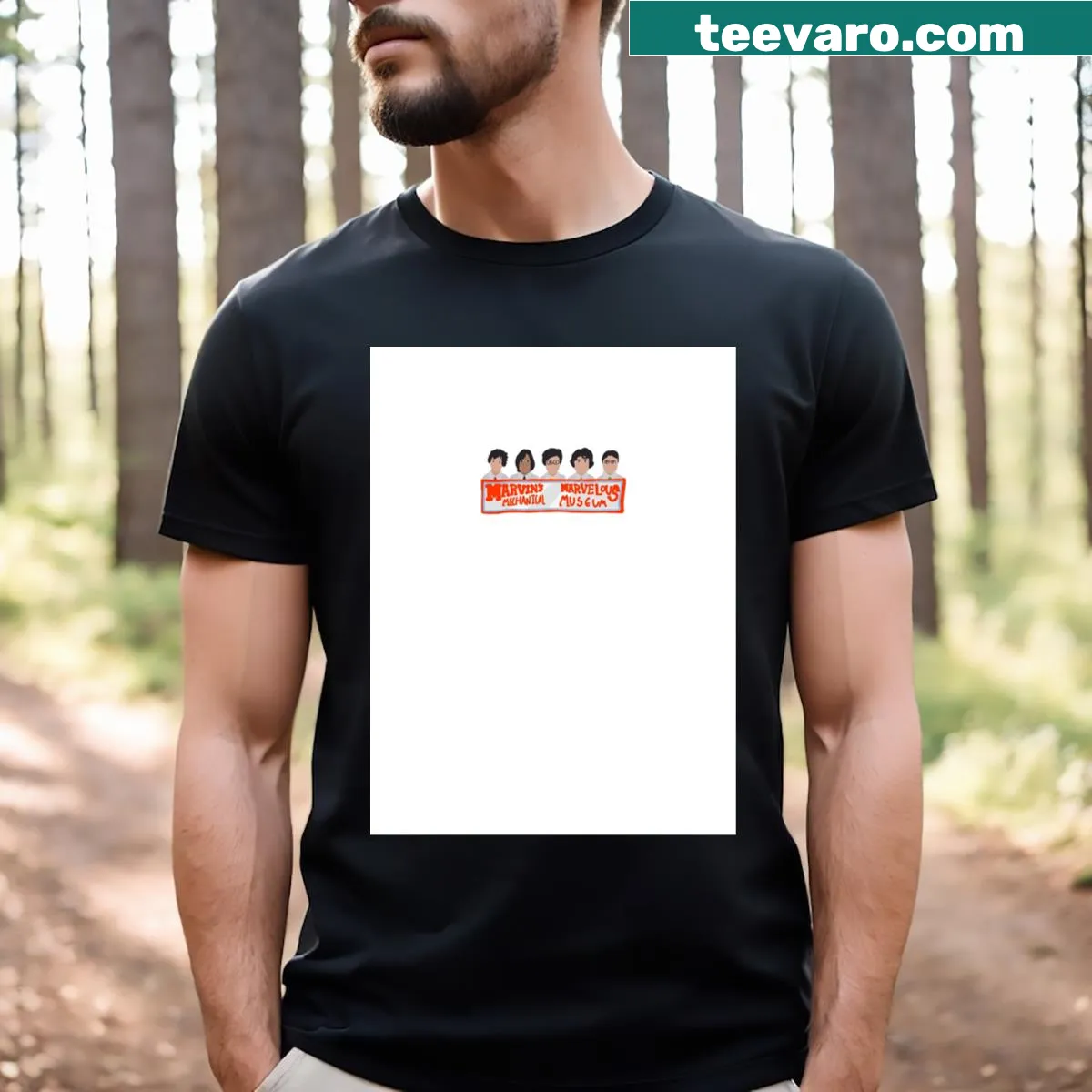 Cute doodle graphic T-shirt featuring Marvin from Tally Hall — on a men's t-shirt