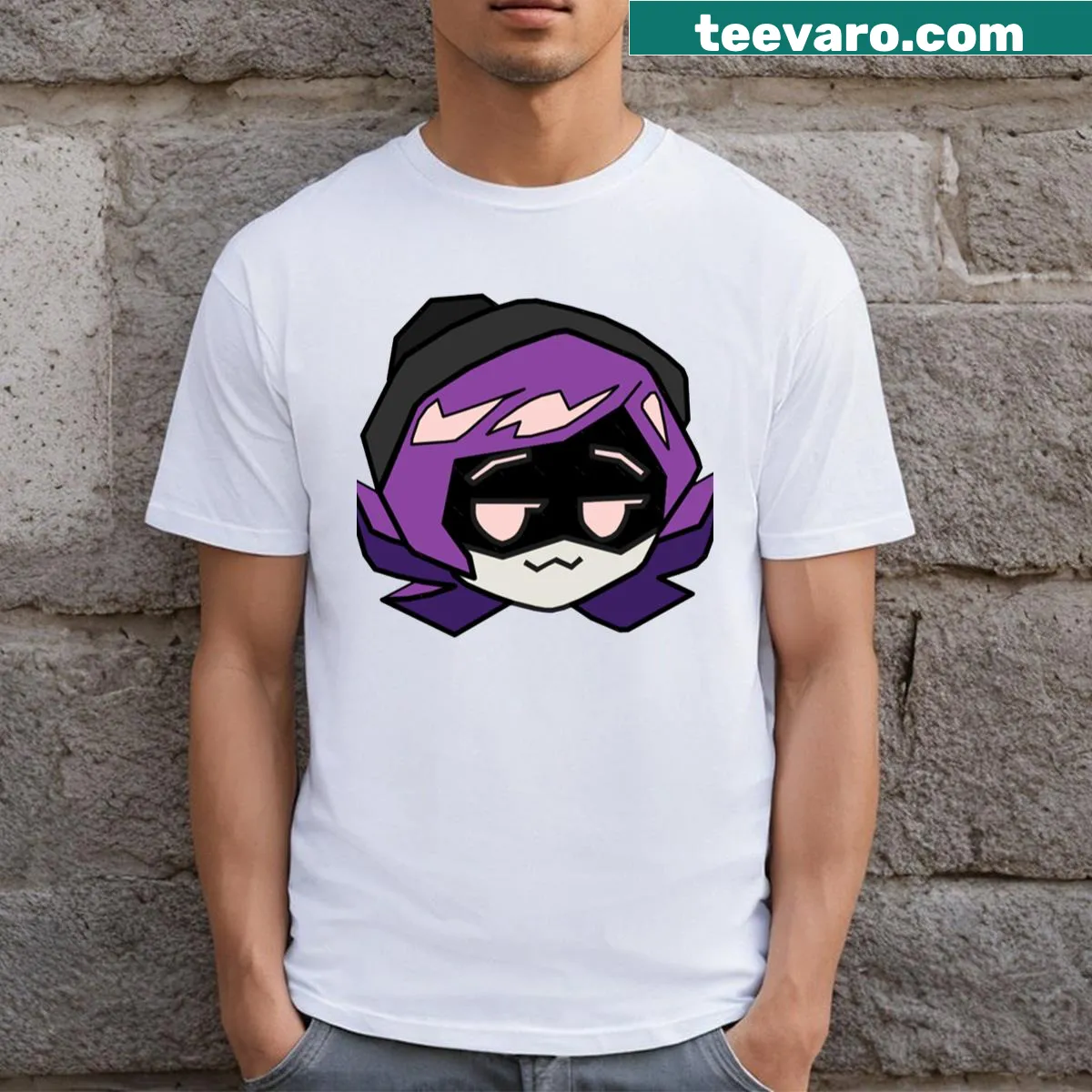 Graphic T-shirt inspired by Murder Drones theme — on a men's t-shirt