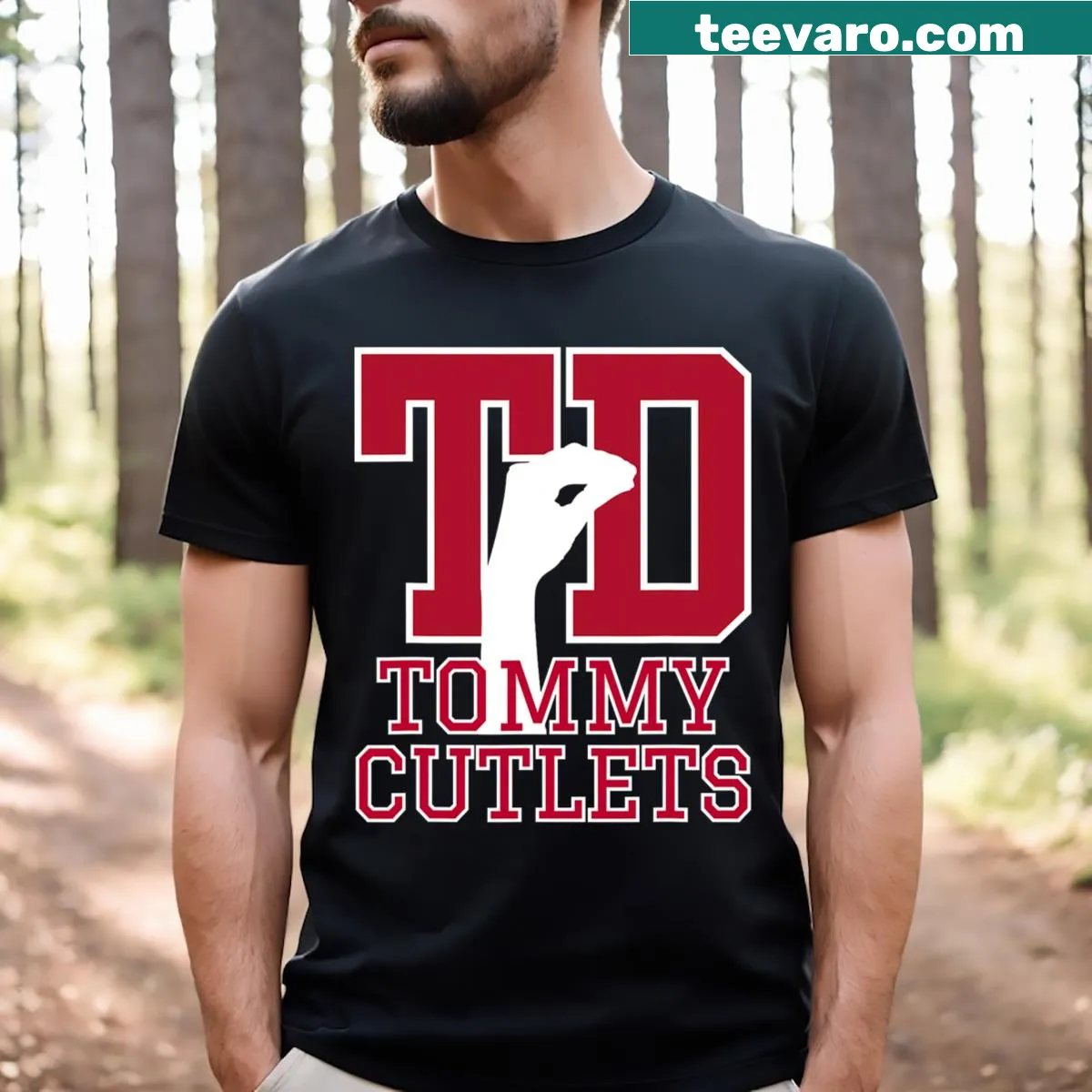 Illustration of an Italian hand gesture with football theme on a t-shirt — on a men's t-shirt