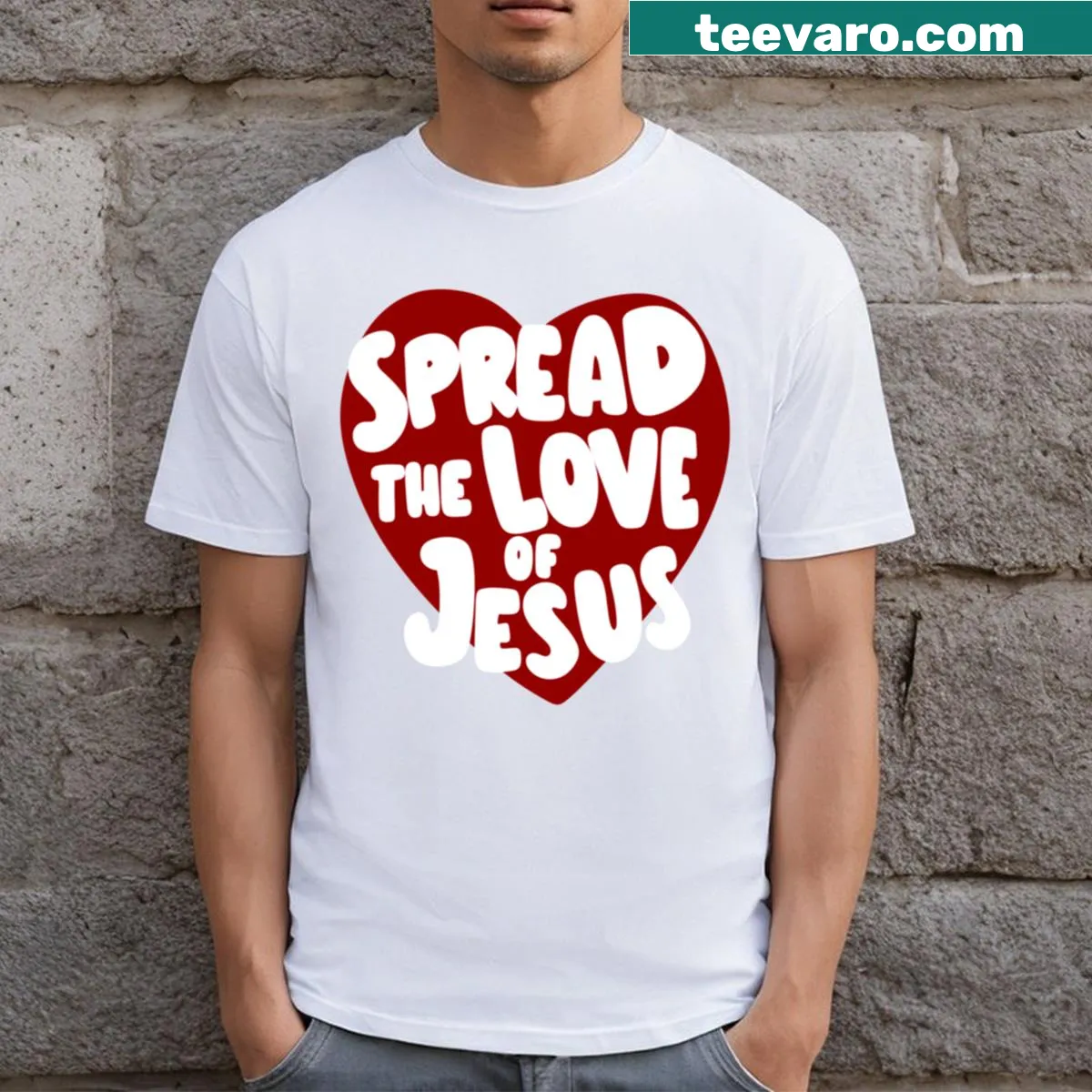 T-shirt with a message to spread the love of Jesus — on a men's t-shirt