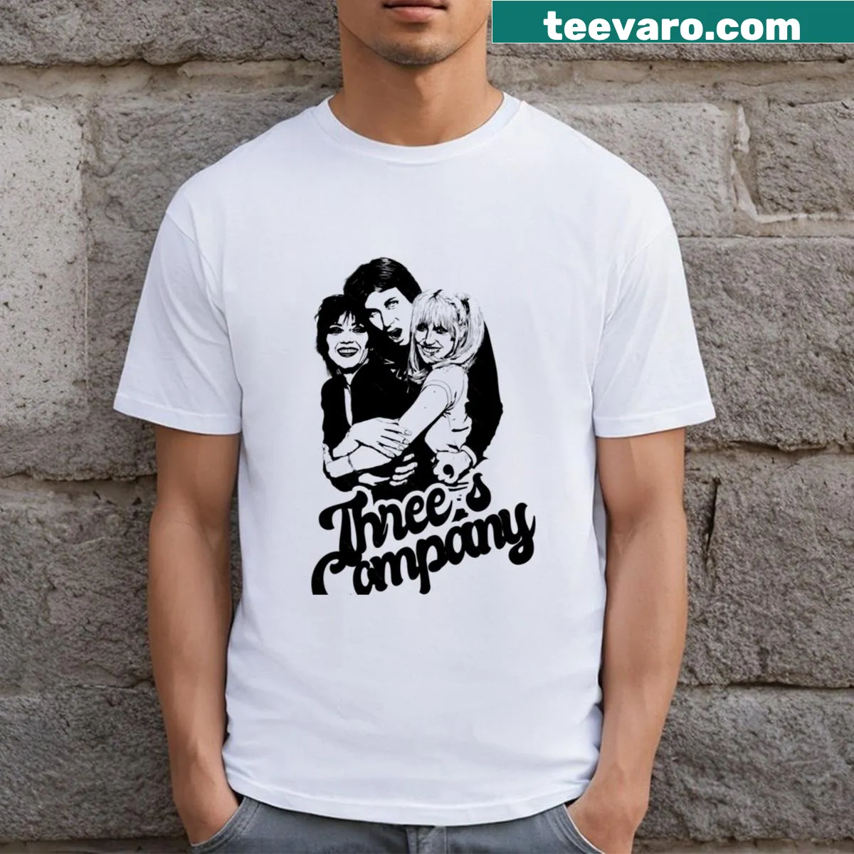 Vintage-style T-shirt inspired by Three's Company — on a men's t-shirt