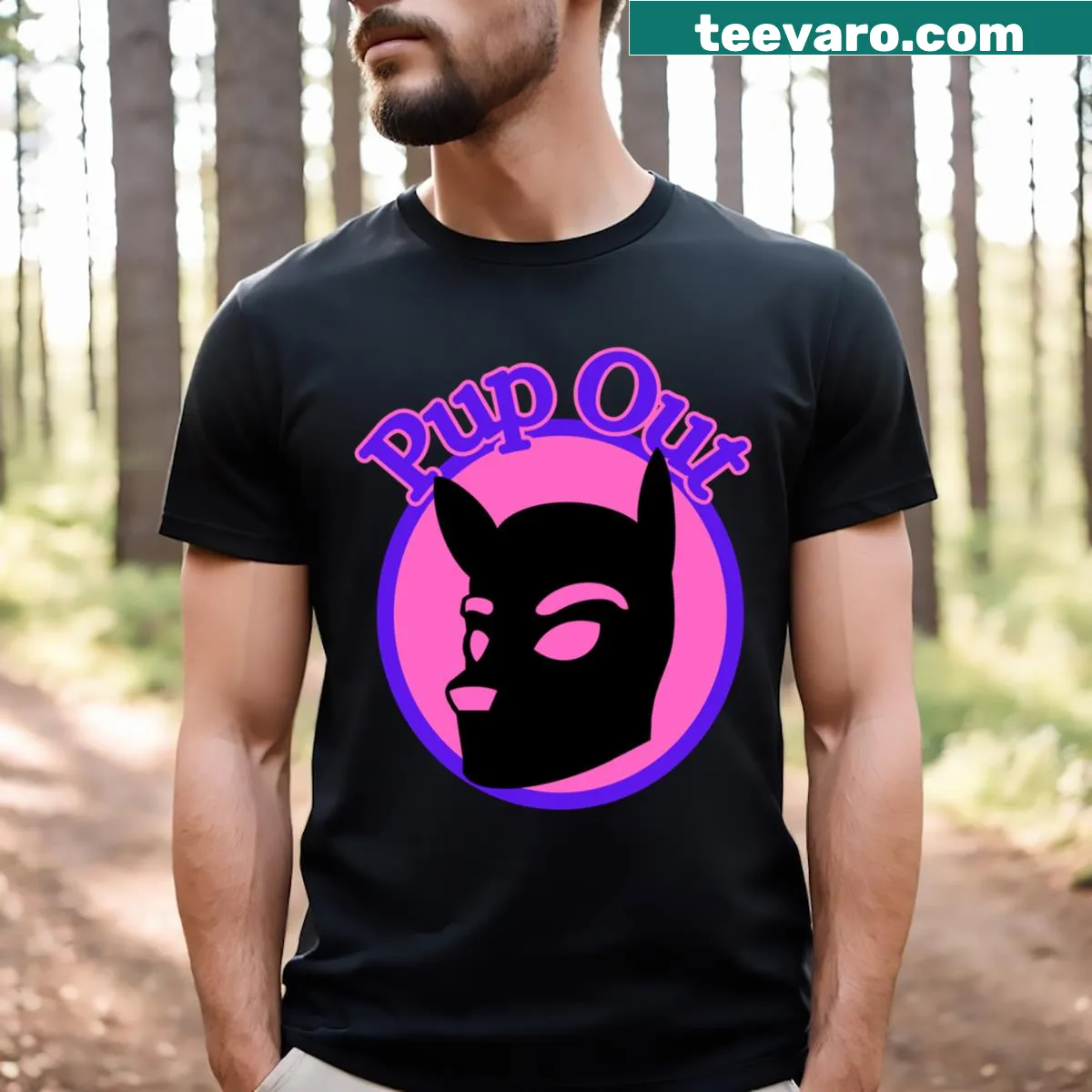 Playful T-shirt with dog-themed message — on a men's t-shirt