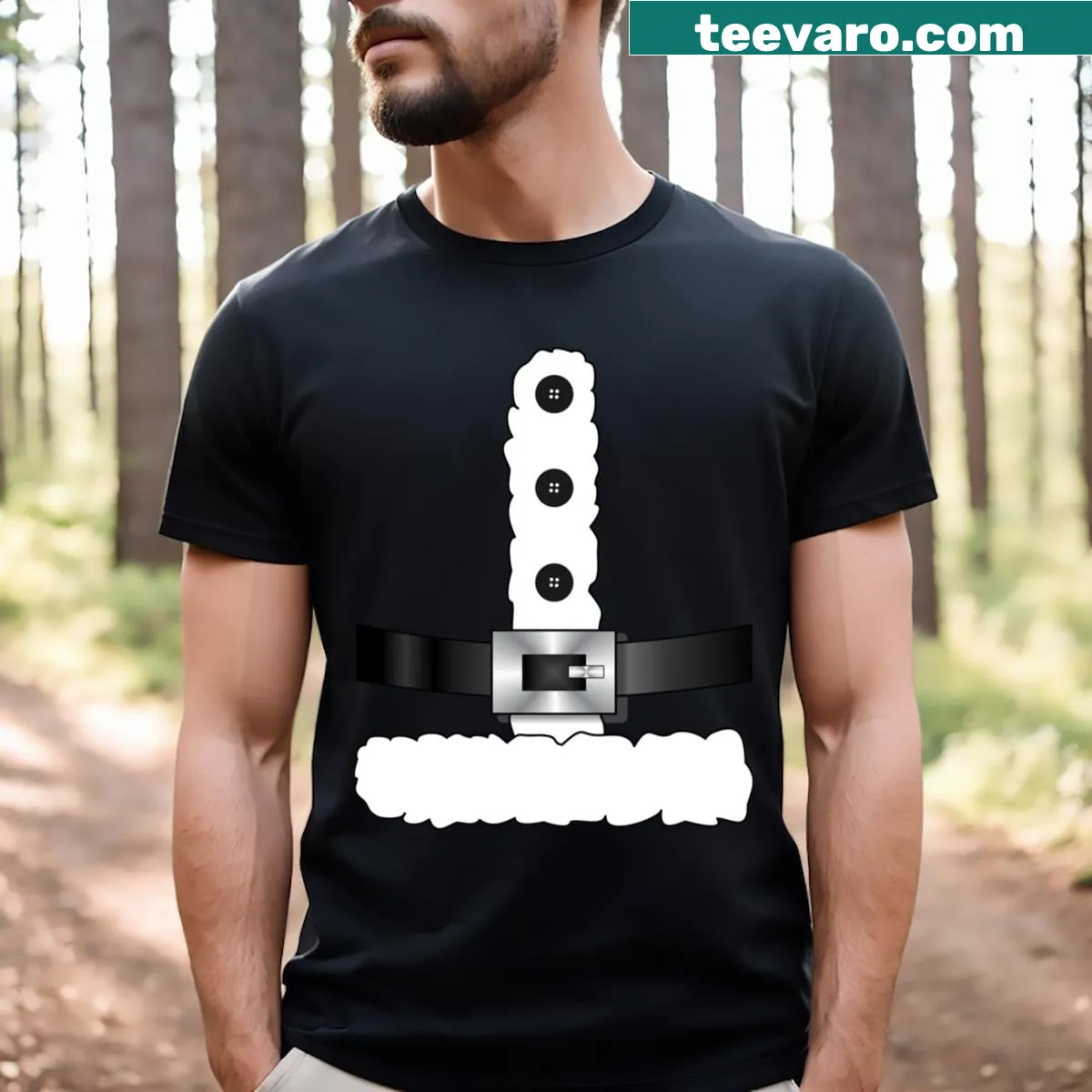 Humorous Santa Claus T-shirt for holiday celebrations — on a men's t-shirt