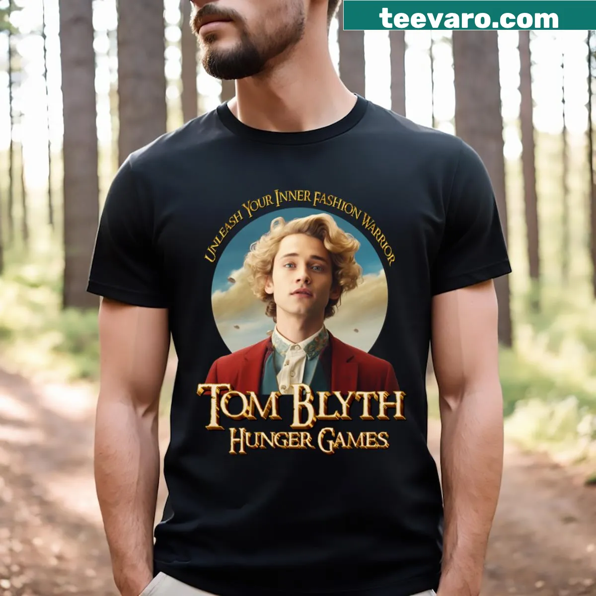 Vintage T-shirt inspired by Hunger Games, fashion warrior design — on a men's t-shirt