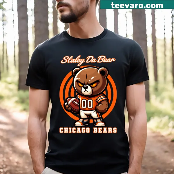 Cartoon mascot design on a Chicago themed t-shirt