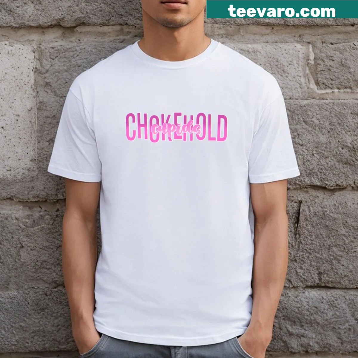 Funny Cupid illustration t-shirt for couples — on a men's t-shirt