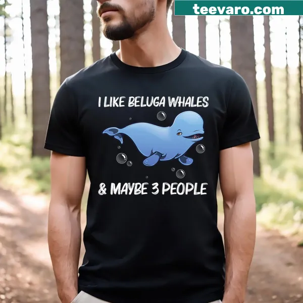 Illustration of a beluga whale promoting ocean conservation