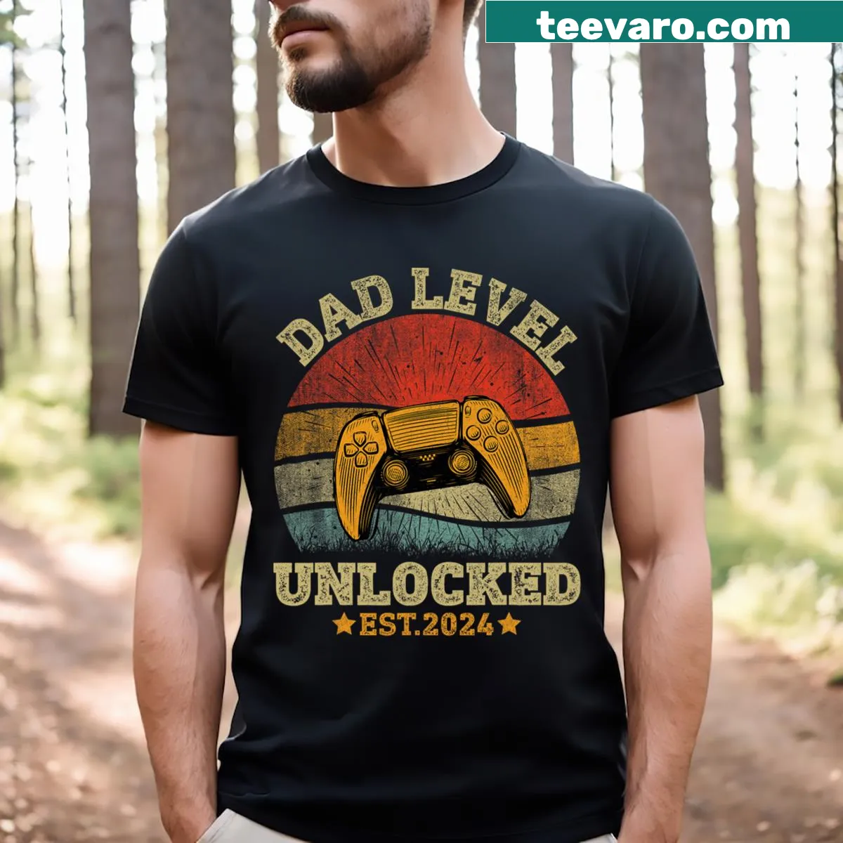Typography design celebrating new dads on a t-shirt. — on a men's t-shirt
