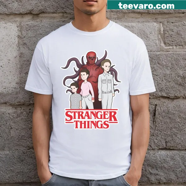 Illustrated design of Eleven and Vecna from Stranger Things