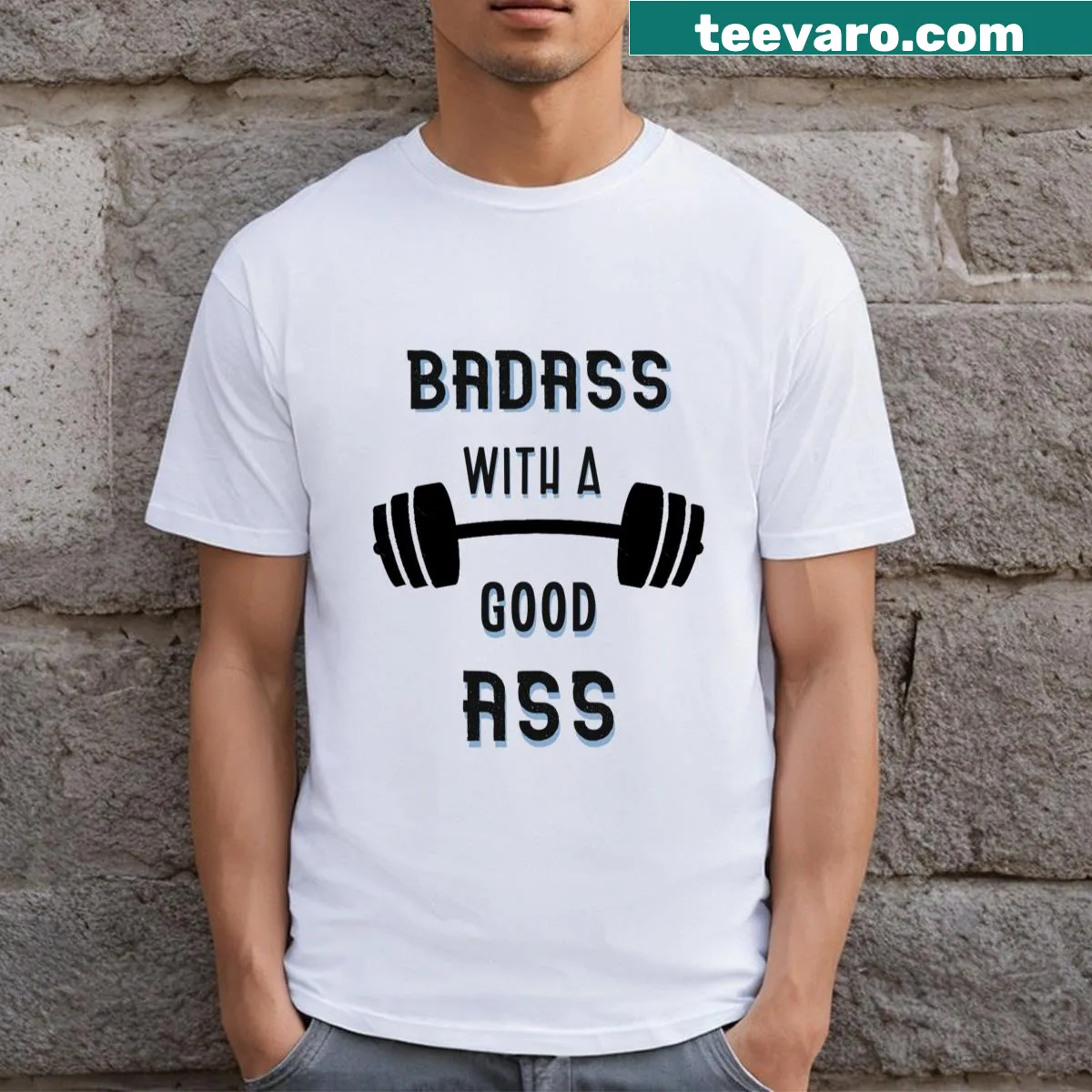 Inspirational fitness T-shirt with a motivational message — on a men's t-shirt
