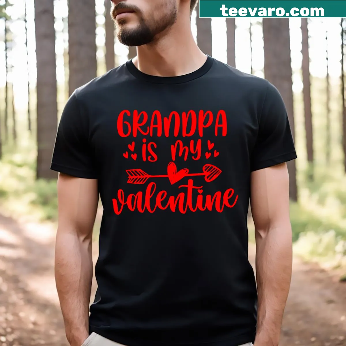 Kids' t-shirt with the phrase: Grandma Is My Valentine — on a men's t-shirt
