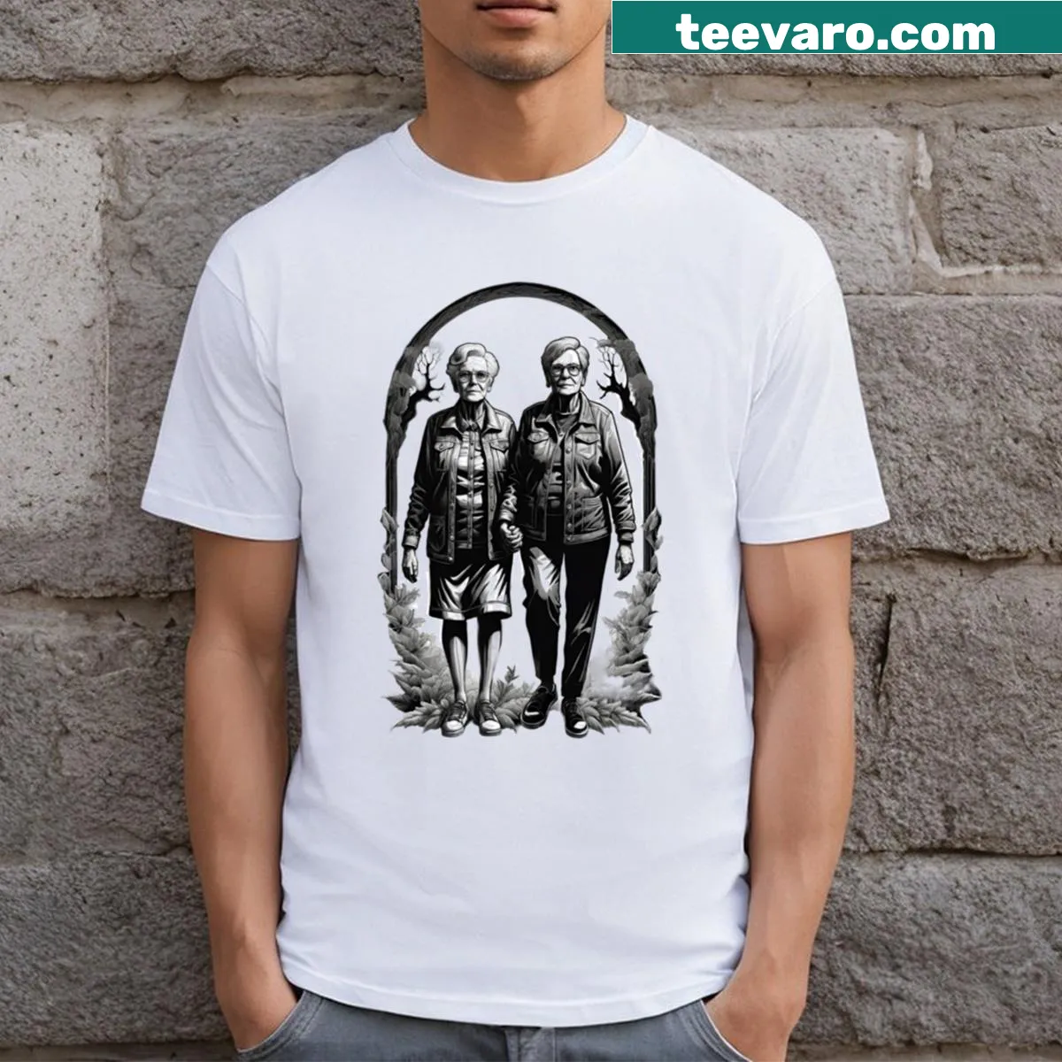 Halloween-themed t-shirt with 'Halloween Grammies' design — on a men's t-shirt