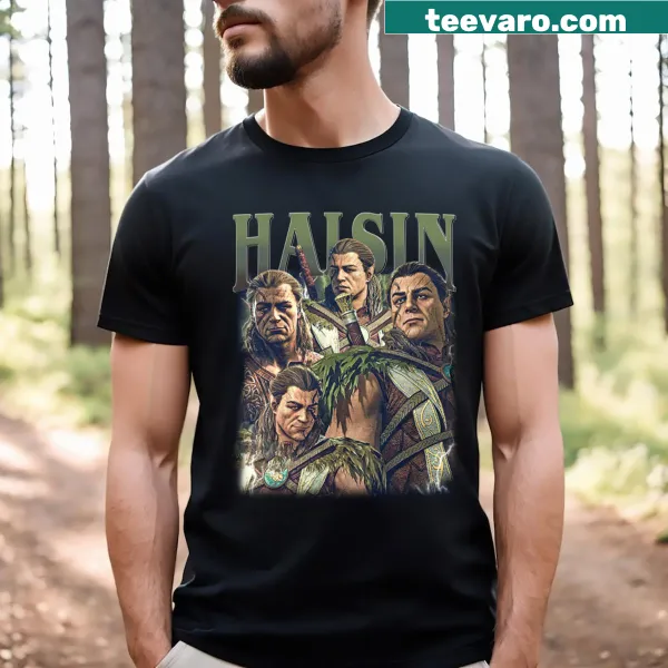 T-shirt featuring the character Halsin for fantasy enthusiasts