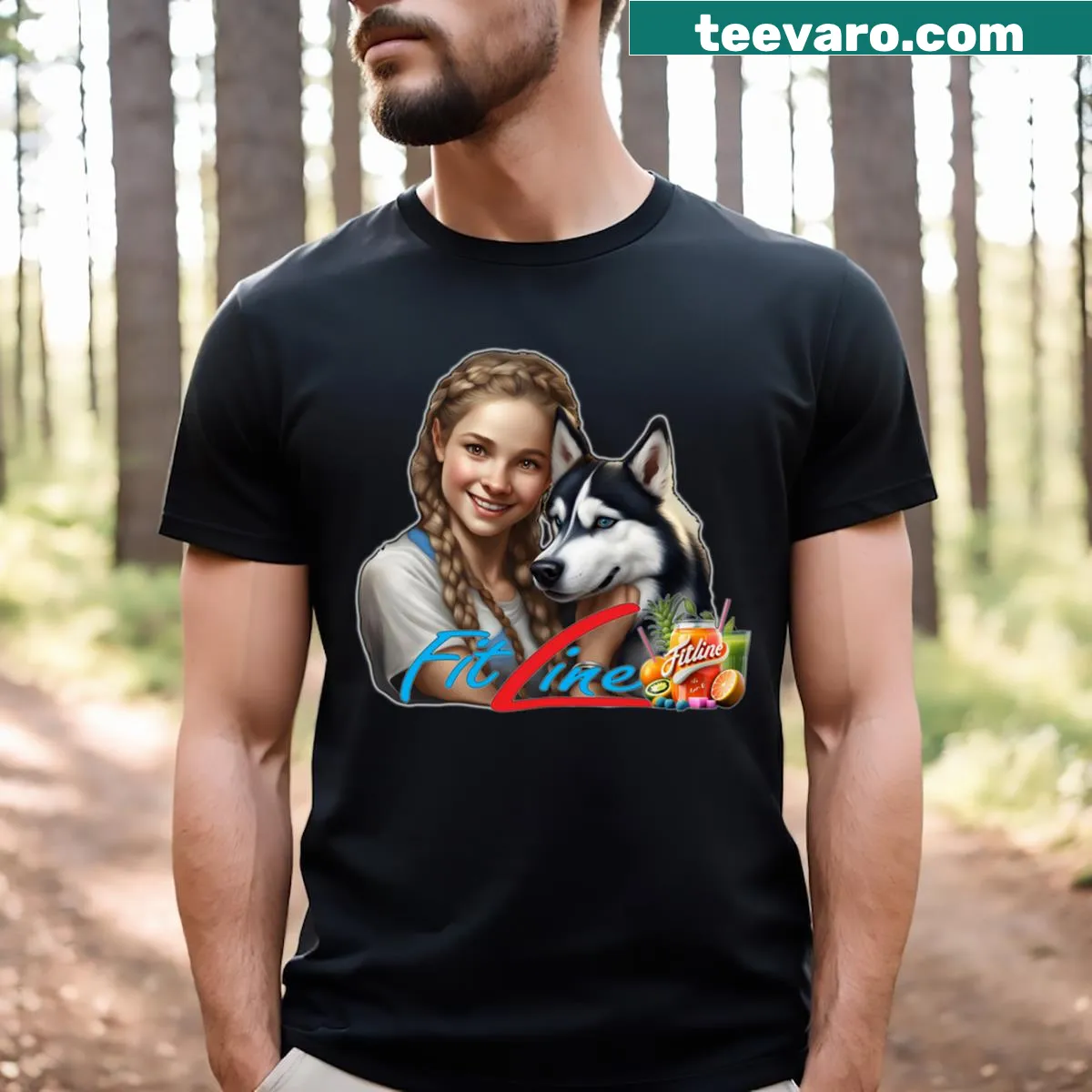 Playful fitness T-shirt with uplifting message — on a men's t-shirt