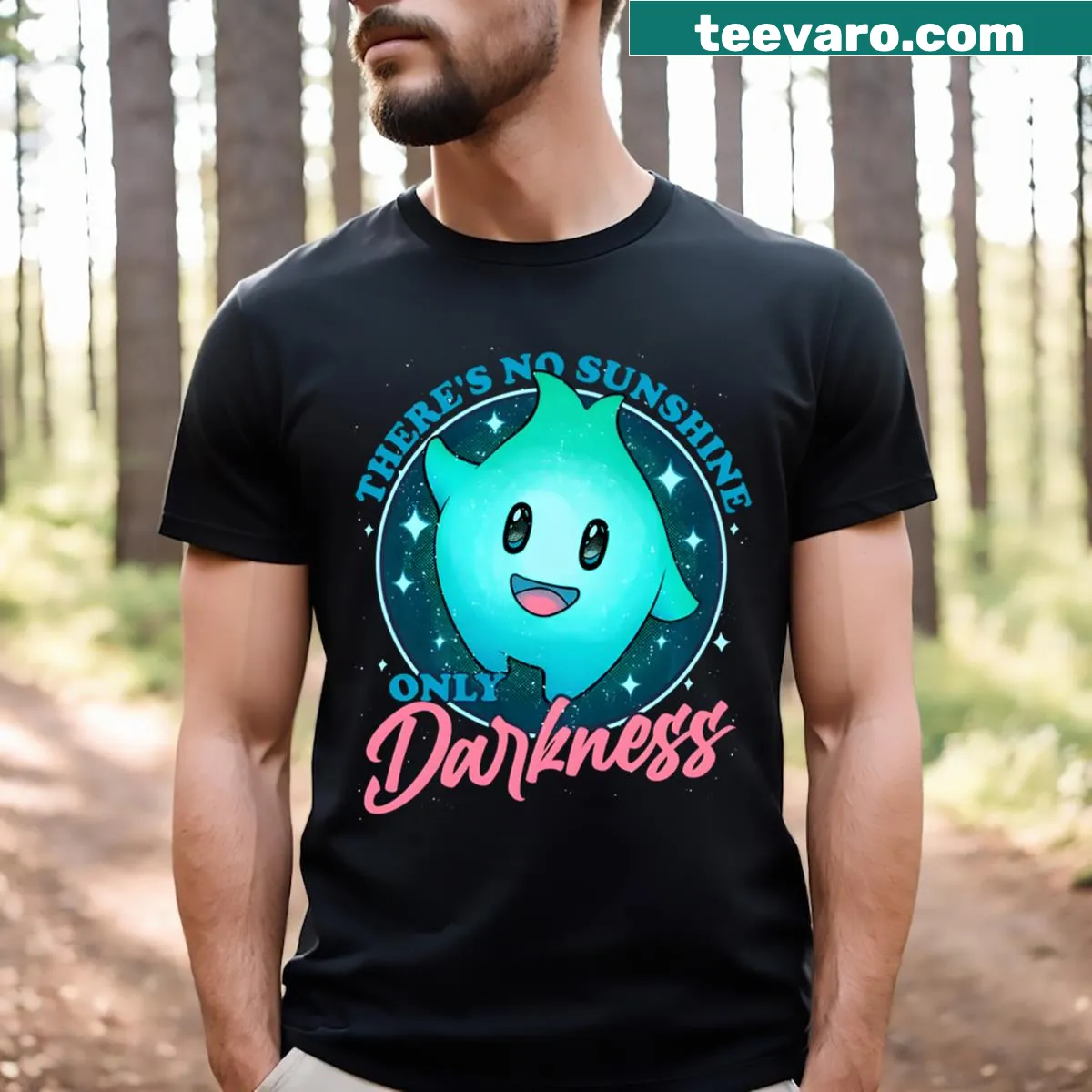 Inspirational T-shirt with star design and uplifting message — on a men's t-shirt