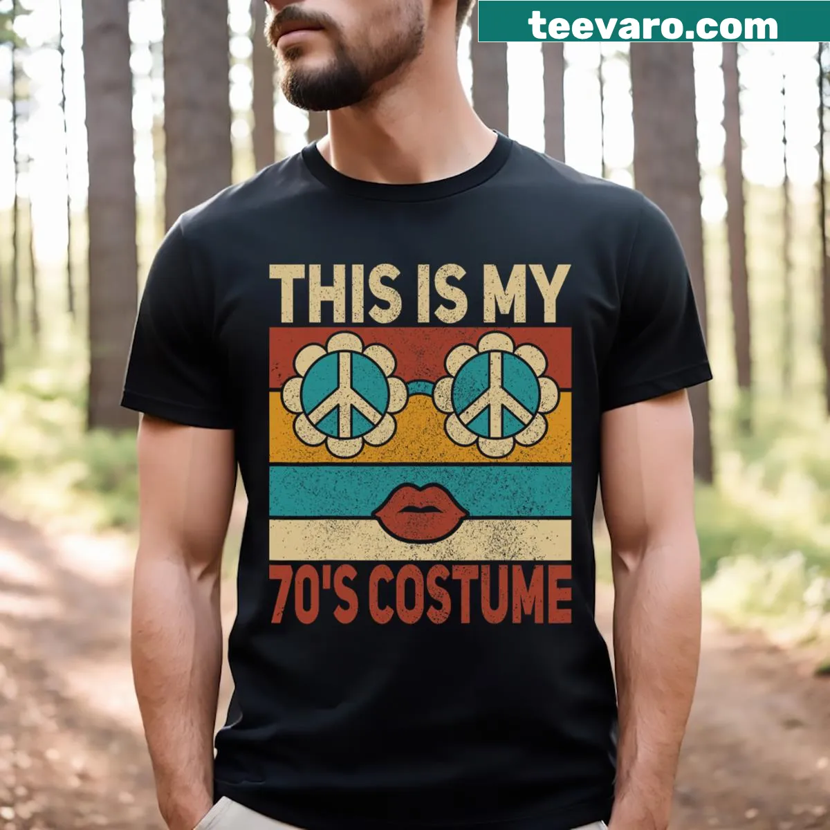 T-shirt celebrating 1970s styles and disco culture — on a men's t-shirt
