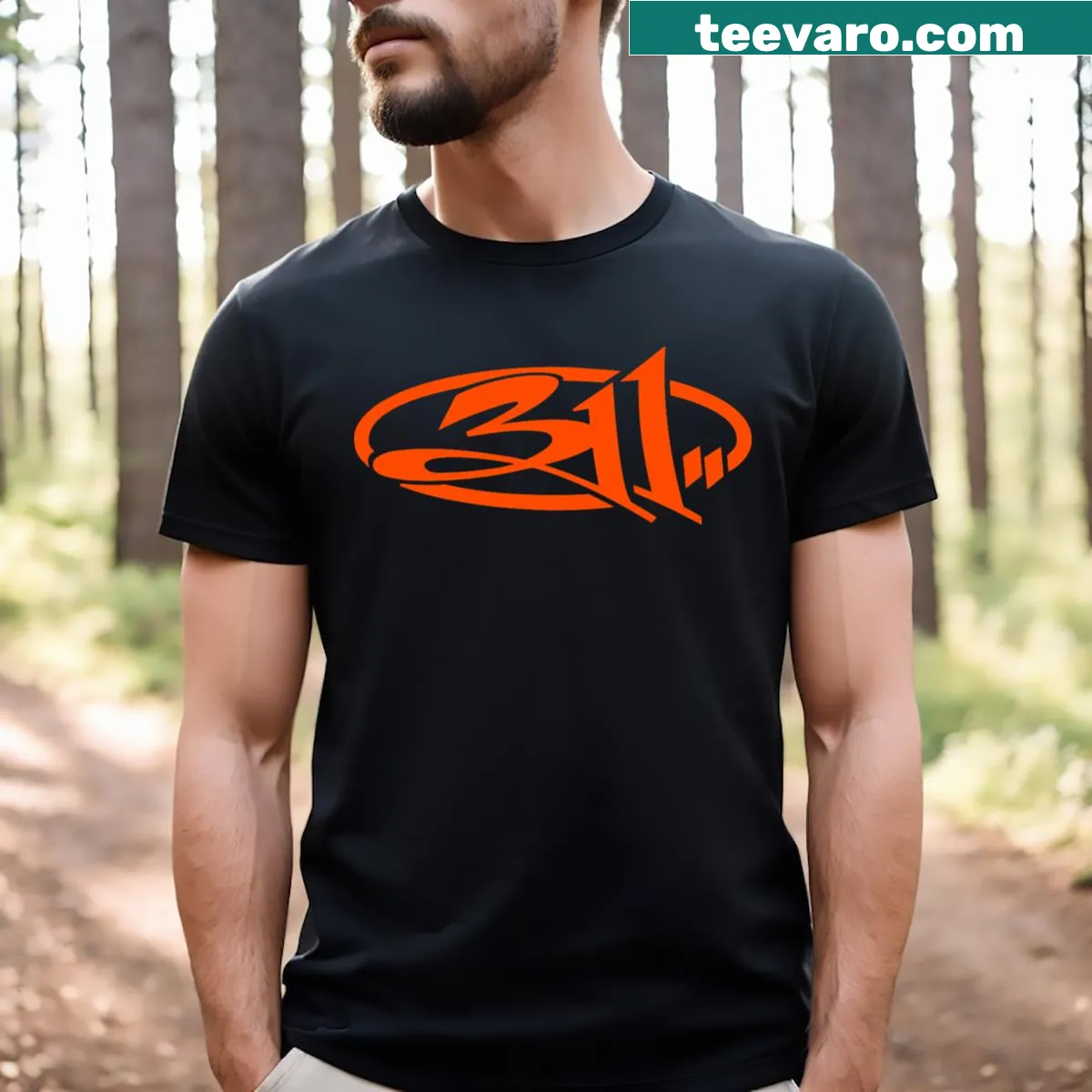 T-shirt featuring the iconic 311 band logo — on a men's t-shirt