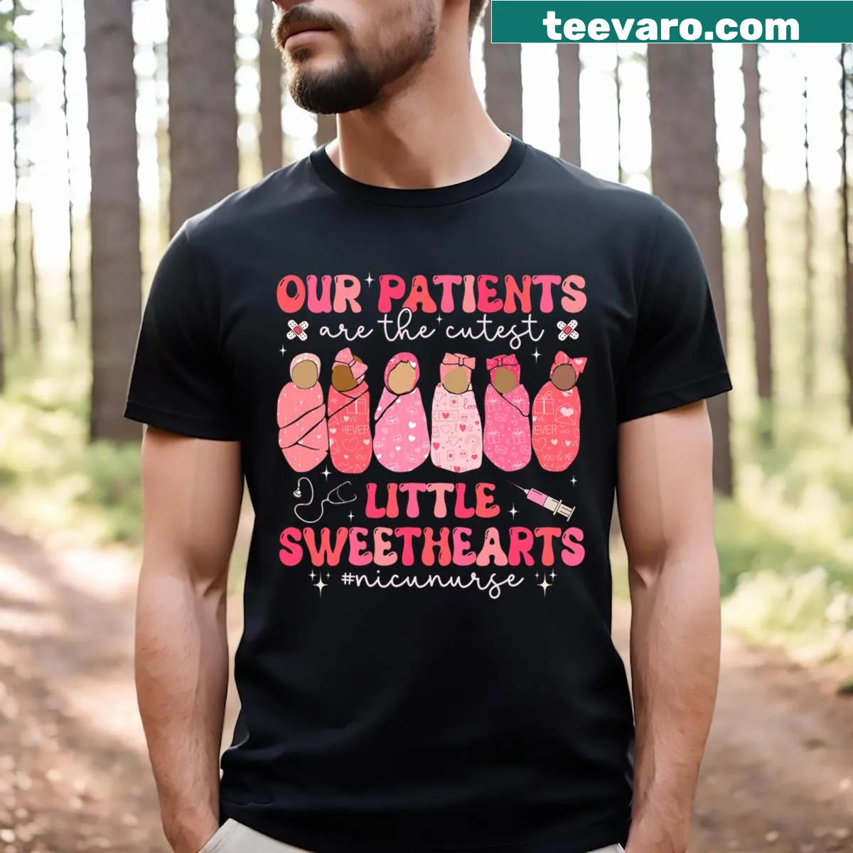Heartfelt NICU nurse t-shirt with a sweet message — on a men's t-shirt