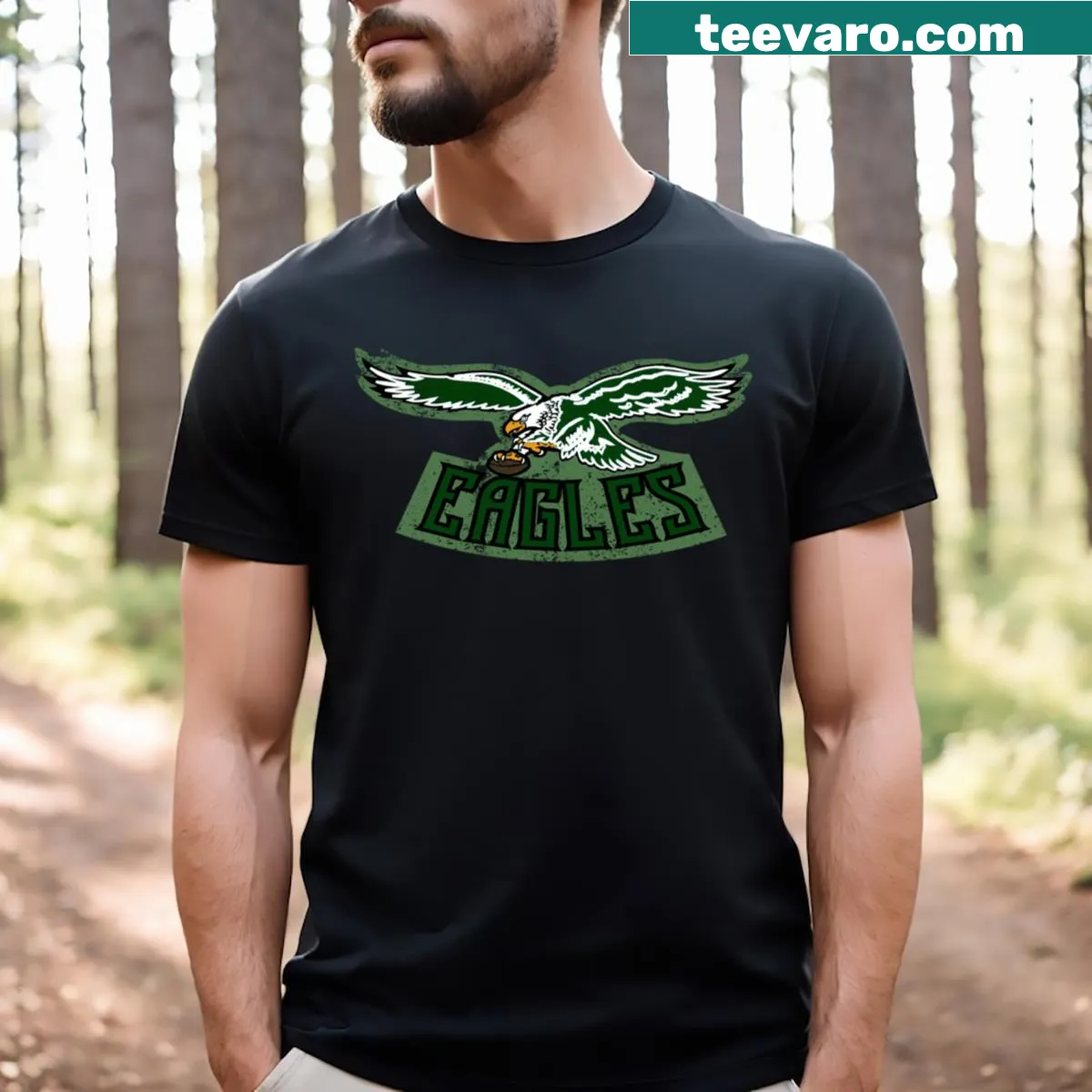 Vintage Philadelphia Eagles logo t-shirt — on a men's t-shirt