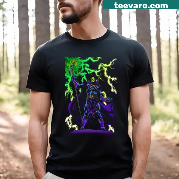 Vintage-style Skeletor and Grayskull Castle T-shirt